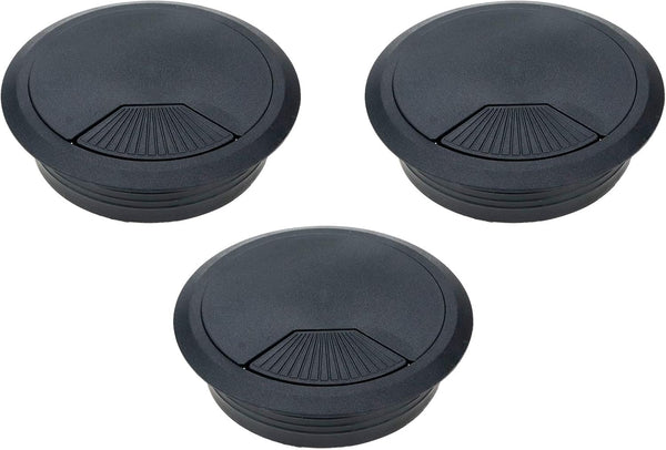 Desk Grommet Wire Organizer for Office Cord Management, 80mm/3.15" Mounting Dia, Pack of 3