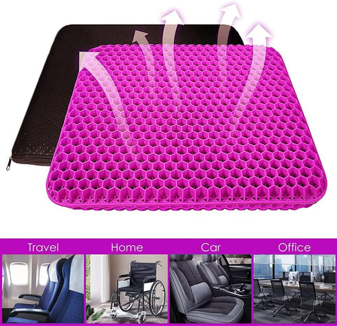 Helishy Tailbone, Gel Seat Cushion, Office Seat Cushion Chair Pads for Office Home Car Wheelchair Long Trips - Extra