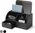 Vlando Black Leather Office Desk Organizer Caddy with Drawer for Storing Desktop Supplies and Accessories