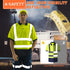 High Visibility Polo Shirt, Short Sleeve Job Safety Reflective Gear, Yellow, Medium