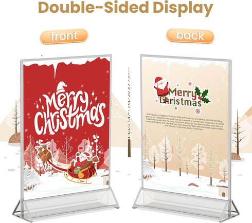 8.5X11 Removable-3 Pack Sliver Frames Double-Sided Acrylic Sign Holder Sliver Picture Frames Flyer Holder for Menu