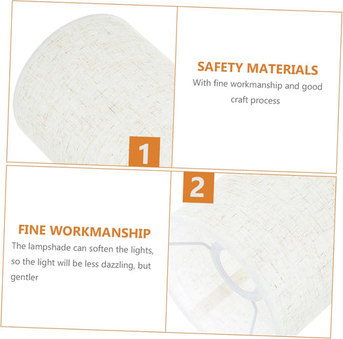 1pc Mobestech Contemporary Lamp Shade Linen Material Round Shape Light Socket Replacement for Table and Floor Lamps