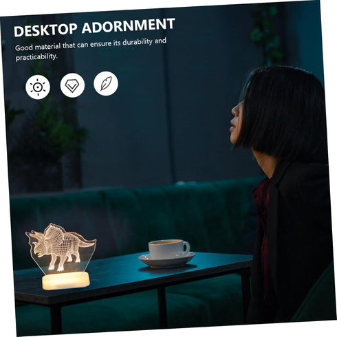 PRETYZOOM Dinosaur Night Light Effect Cute Dino Bedside Table Lamp for Boys and Girls Rooms Nursery Decoration Portable
