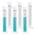 6pcs 100 mL Graduated Cylinder Set, Blue Printed Plastic Measuring Cylinder with Spout, Hexagonal Base, IN-MC100
