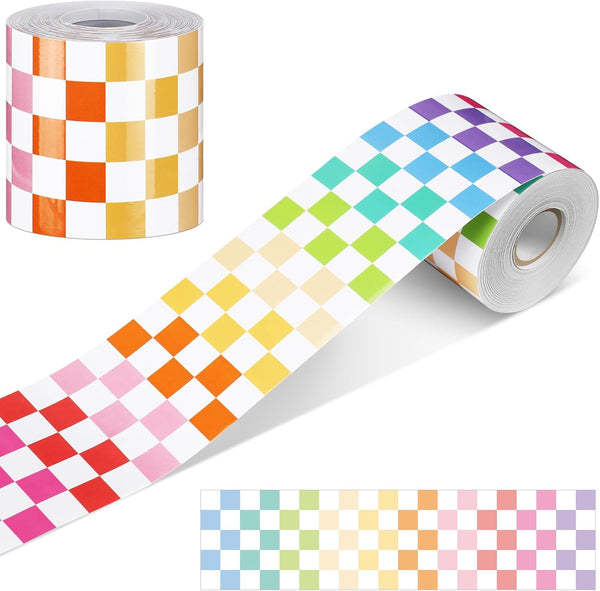 Zonon 65 Feet Wavy Rolled Bulletin Board Border, Decorative Straight Trim for Classroom Back to School Decor (Pastel