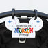 MYETCHEY Personalized Stroller Name Tag, Mouse Ears Sign, Family Stroller License Plate Sign