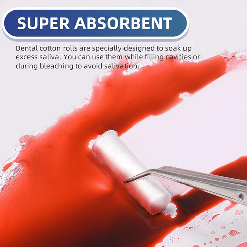 400 #2 1.5" PCS Dental Gauze Rolls Cottons Pads, Nosebleed Kit Accessories Medium Mouth Gauze Nose Plugs for Dental
