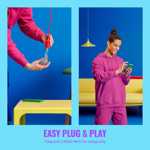 WiZ Color ST19 Color Filament LED Smart Bulb, 300 Lumen, E26 Indoor, Voice Control, Motion Activation