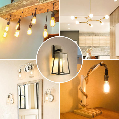 Bulbs 8W Bulbs 100 ST64 Bulbs 1400LM, E26 Bulbs, 2700K 90+ Non-Dimmable, 8-Pack LED Light Edison Watt Equivalent