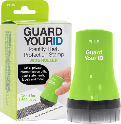 Guard Your ID Wide Advanced Roller 2.0, Identity Theft Prevention Security Stamp (Green)