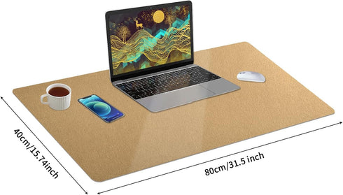 Protector(31.5 15.7 Inches) Bloss Gold Desk Mat, PU Large Mouse Pad for Desk, Desk Matt for Desktop, Desk Pad Mat