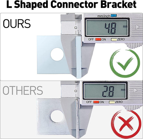 2 Hole L Shaped 90 Degree Angle Connector Bracket, 10 Pack for 1/2" Bolt in 1-5/8" Strut Channel