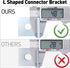 2 Hole L Shaped 90 Degree Angle Connector Bracket, 10 Pack for 1/2" Bolt in 1-5/8" Strut Channel