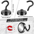 FINDMAG 10 Pack Black Magnetic Hooks Heavy Duty, 50LBS Neodymium Magnet Hook for Home, Kitchen, Workplace, School