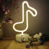 ENUOLI Music Notes Neon Lights with Base Warm White Decor Neon Sign Led Music Notes Night Light Wall Table Decor
