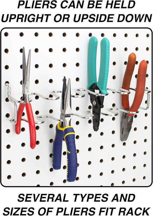 RightArrange Pegboard Pliers Holder - Scissor Organizer Accessory - Holds 11 Pliers per Rack - Hooks to Any Peg Board