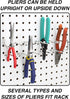RightArrange Pegboard Pliers Holder - Scissor Organizer Accessory - Holds 11 Pliers per Rack - Hooks to Any Peg Board
