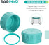 Glass Round Media Storage Bottles, 4pcs, 250ml Volume, Aqua Blue Color, with GL45 Polypropylene Screw Cap