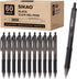 Black Gel Pens 60 Pack, Fine Point, Smooth Writing, Retractable Pens, Office Supplies, 0.7 mm