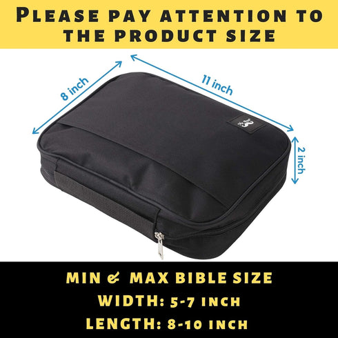 Mr. Pen Bible Case, Black Bible Bag, Covers for Bible Study, Bible Holder