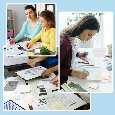 Transparent Sticky Notes - 3x3 inch Clear Waterproof Self-Adhesive Pads for Books Annotation (200 Sheets)