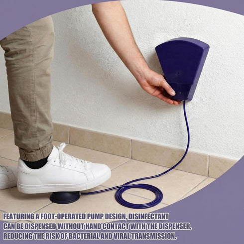Zhehao 8.86 7.09 2.36 Inches Plastic Wall Bracket and Foot Pump Hand Sanitizer Holder Manual Disinfectant Dispensing