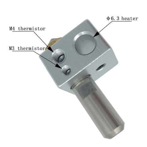 MK10 Hotend Kit for 3D Printer, Compatible with M3 and M4 Thermistor