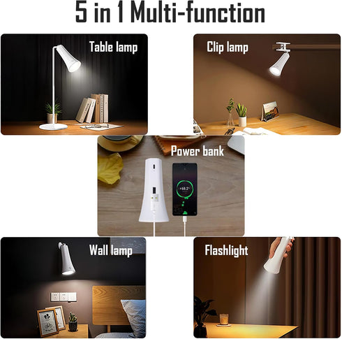 kvppvt 5 360 Modes Rechargeable LED Lamp with Magnet Swivel Joint, Touch Control, Adjustable Brightness, Color, Angle