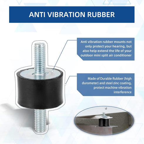 Cherbo 4 Pack M8 30x20mm Rubber Studs Shock Absorber, Anti Vibration Isolator Mounts for Air Compressors