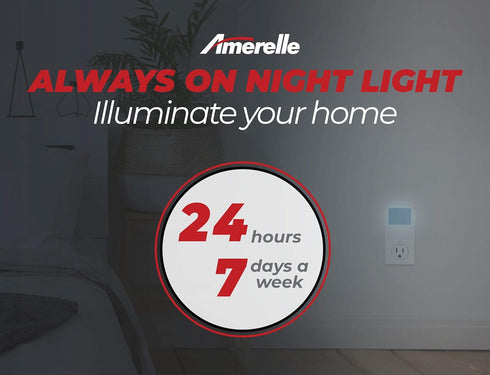 AMERELLE 2 Pack (71282) Always-On Blue Night Light, - Slim, Plug-in, LED Light with a Soft, Cool Blue Glow - Suitable