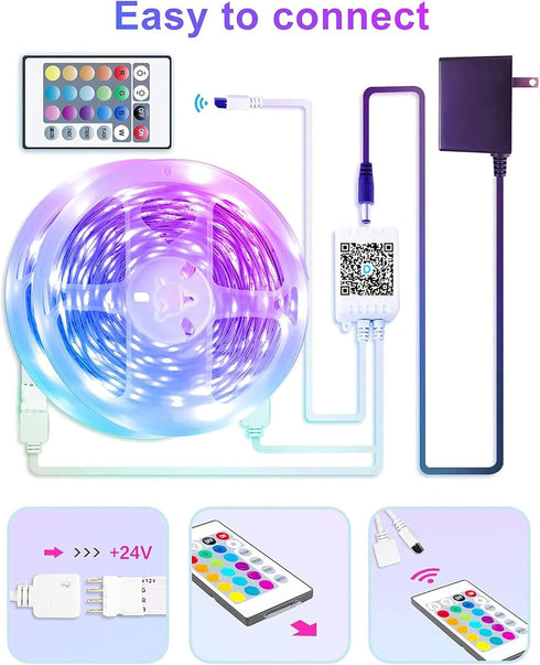 100 GUPUP Smart WiFi Led Lights ft, Compatible with Alexa and Google Assistant Devices, Voice Control, Music Sync Color
