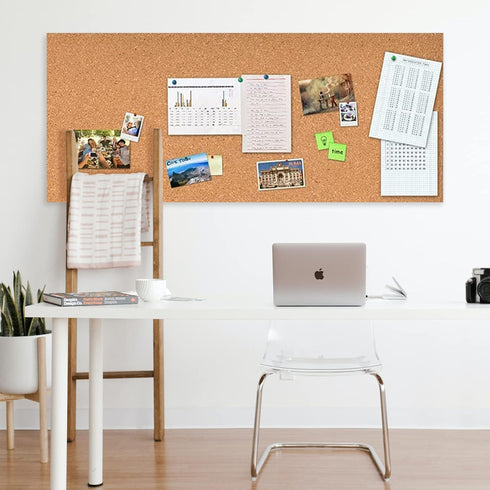 Self-Adhesive Cork Board Roll, 1/8" Thick, 47"x16" Cork Boards for Home, School, Office Bulletin Board Rolls