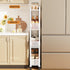 4 Slim Rolling Storage Cart for Small Space, Tier White Utility Cart Shelves Organizer, Plastic Storage Cart on Wheels