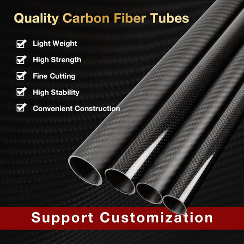 ARRIS 330mm 18mm x 20mm x 330mm Glossy Surface 3K Roll Wrapped 100% Pure Carbon Fiber Tube for Quadcopter Multicopter (2PCS)