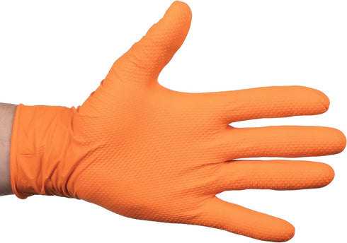 ForPro Heavy Duty Disposable Nitrile Gloves | Orange, 8 Mil, Industrial Grade, Latex-Free, 100-Count