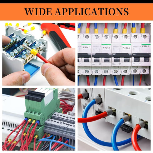 1800pcs Wire Ferrules Kit, AWG 22-7 Insulated Terminal Connector Crimping Kit for Electric, Industrial