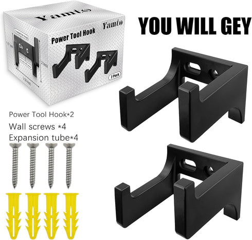 2pcs Heavy Duty Power Tool Organizer, Stainless Steel Pegboard Wall Storage Rack for Garages and Workshops