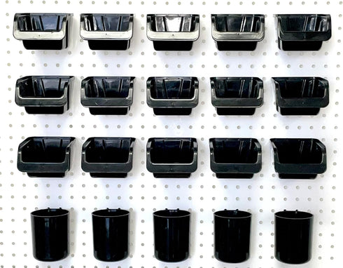 15 5" 5 5" WallPeg Pegboard Bins & Cups - each Bins and each Cups - Hooks to Peg Board Panel Organize Hardware Arrange