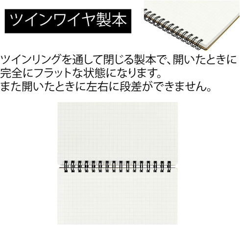 Maruman MNEMOSYNE Notebook, 9.06 x 5.83 Inches (Vertical A5), 5mm-squared, 70 Sheets (Double-sided, N165)