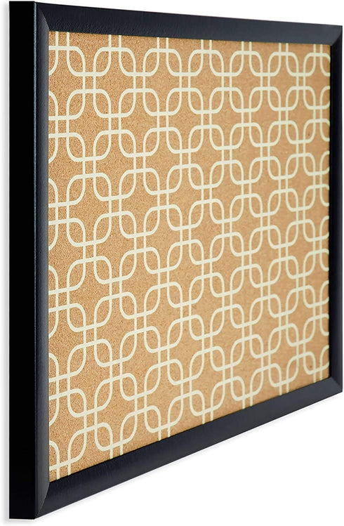 U Brands 16 x 20 Inches Cork Bulletin Board - Black Wood Frame Square Fashion Design Print (305U00-01)