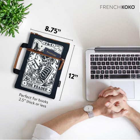 French KOKO 3-Piece Waterproof Book Sleeve Cover, Dark Academia Dragons Travel Bible Protector Gift