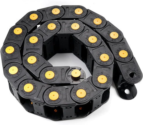 Fielect Drag Chain Cable Carrier, Open Type with End Connectors R55 25X50mm, 1 Meter Plastic for CNC Router Machines