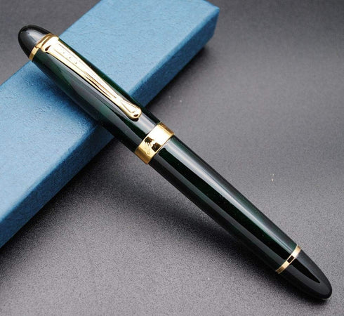 JINHAO X450 Fountain Pen, M Nib, Green Ice Flowers