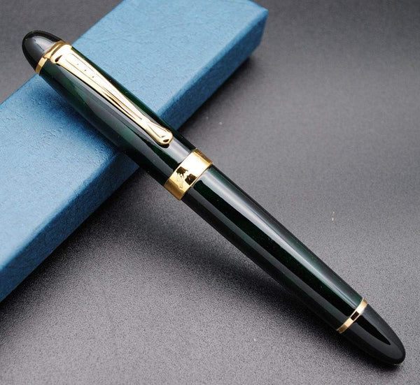 JINHAO X450 Fountain Pen, M Nib, Green Ice Flowers