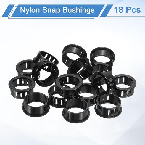 18 Grommet, 1" Grommet Grommets uxcell Pcs Cable Snap Bushing Mounting Dia Black Round Nylon Snap in Cable Protector