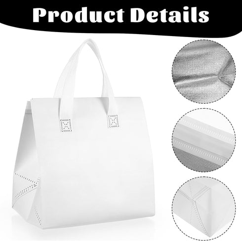 Ubamdom 20 Pack (9.4 5.9 9.4 Inches, Insulated Take Away Bags Bulk Thermal Insulation Food for Coffee Milk Tea Hot Cold