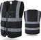 Reflective Safety Vest for Men Women - 8 Pockets and Zipper High Visibility Mesh Construction Work Vest (KZ170-Black,