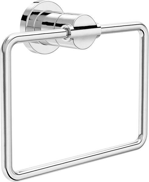 DELTA FAUCET NIC46-PC Nicoli Wall Mount Square Closed Towel Ring in Polished Chrome - Bath Hardware Accessory