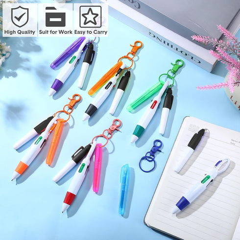 Sherr 25 Sets Mini Highlighter Nurse Pens, Retractable Shuttle Pens, Highlighter Pen, Nursing Keychain