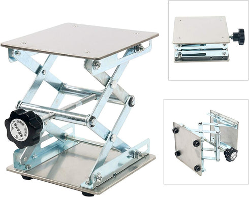 YaeTek Heavy Duty Laboratory Scissor Jack, 6 x 6" Stainless Steel Platform Lab Stand Table